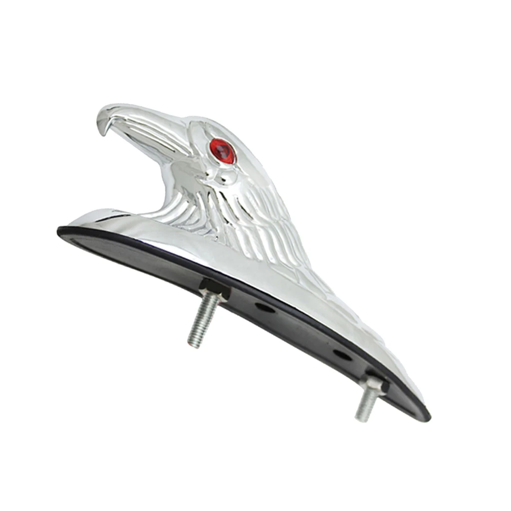 Chrome Eagle Head Ornament Statue Motorcycle Bike Mudguard Luminous