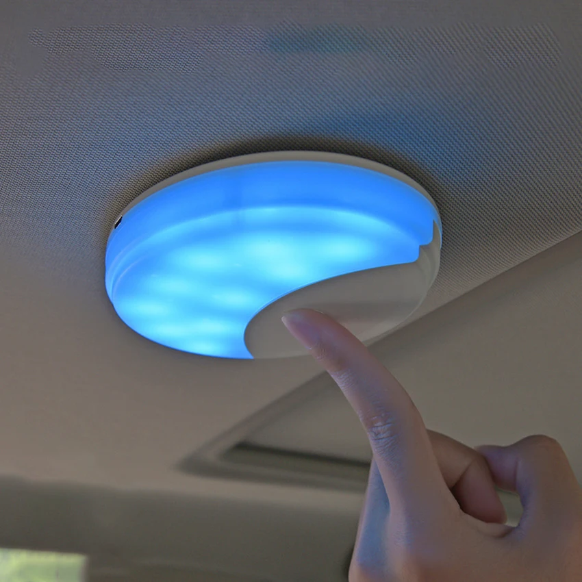 Cordless LED Night Light, Stick- On Wall Light, Car Interior Ceiling LED Panel Light with Switch, for Stairs, Hallway, Bathroom