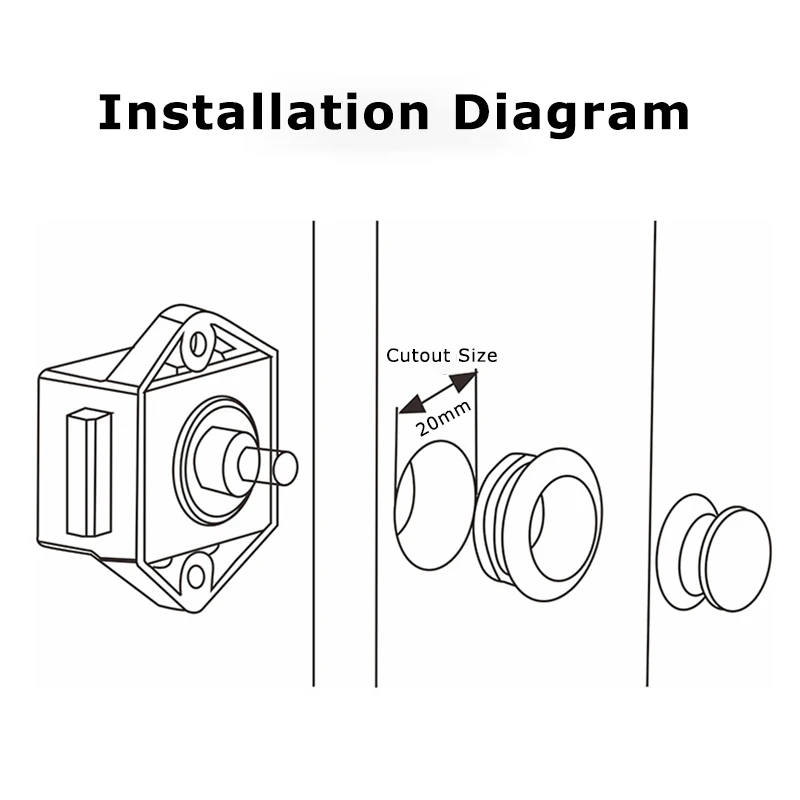 RV Caravan Wall Cabinet Drawer Cabinet Push Button Push Lock Keyless Camper Yacht Furniture Hardware Accessories