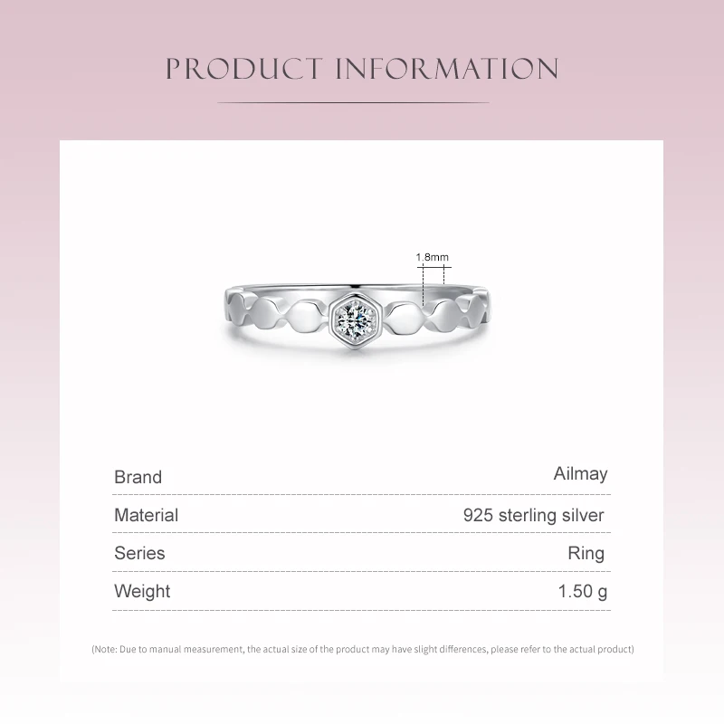 Ailmay 100% 925 فضة موضة العسل تألق تشيكوسلوفاكيا خواتم للنساء الزفاف بيان غرامة رومانسية الفضة والمجوهرات