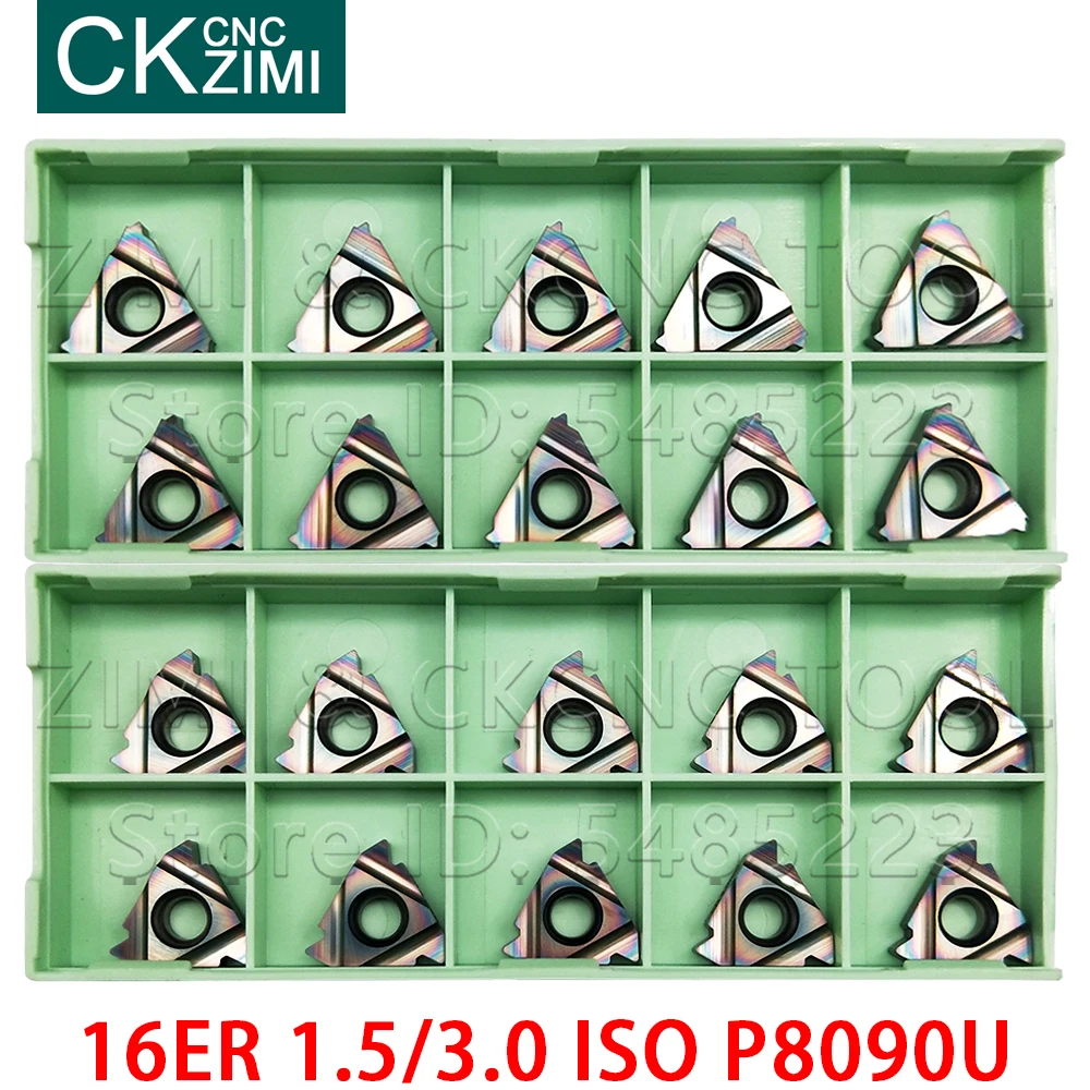 16ER 1.5ISO P8090U 3.0ISO P8090U CNC Benang Mengubah Alat Baja Keras Benang Eksternal Dipadamkan Titanium Paduan Threaded Pisau