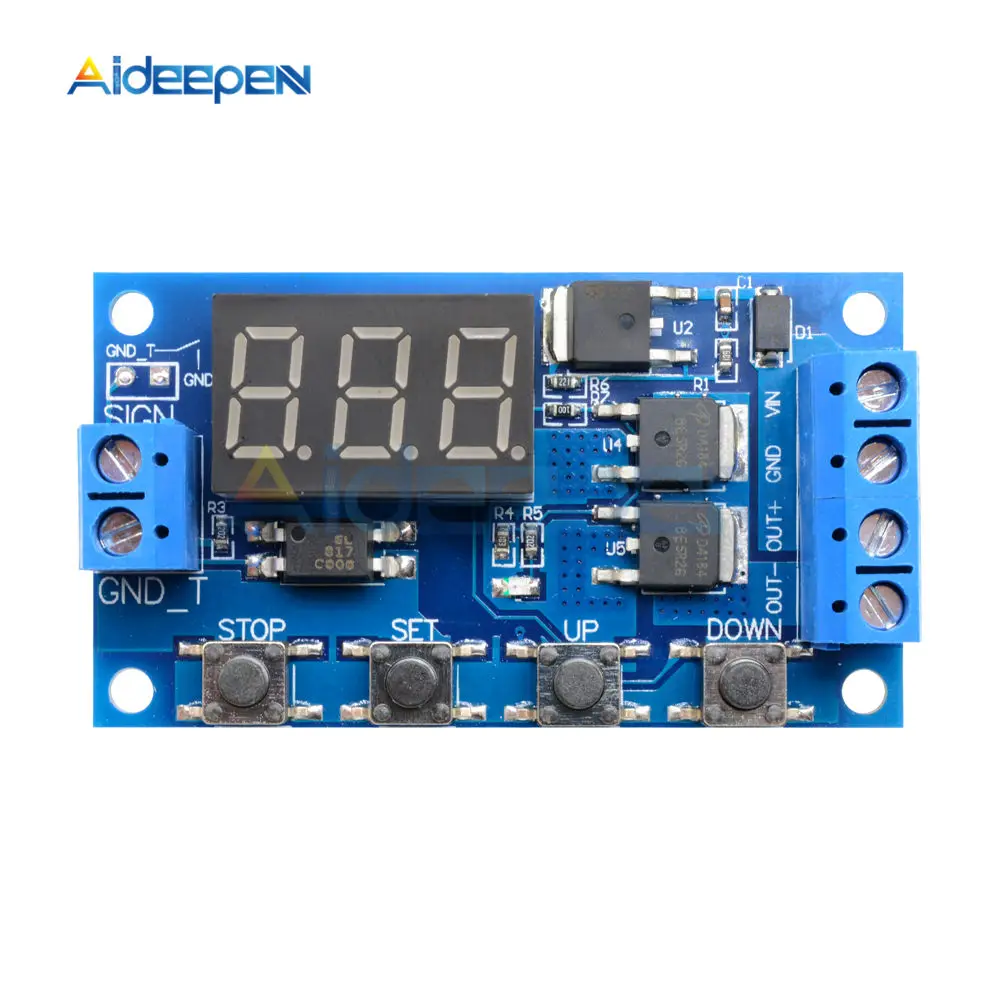 DC 5V-30V Dual-MOS-Zeitverzögerungsrelais, High-Level-Trigger, LED-Digitalanzeige, Zykluszeit-Timer, Verzögerungsschaltkreis, 12V 24V 0-999 – Detail 11