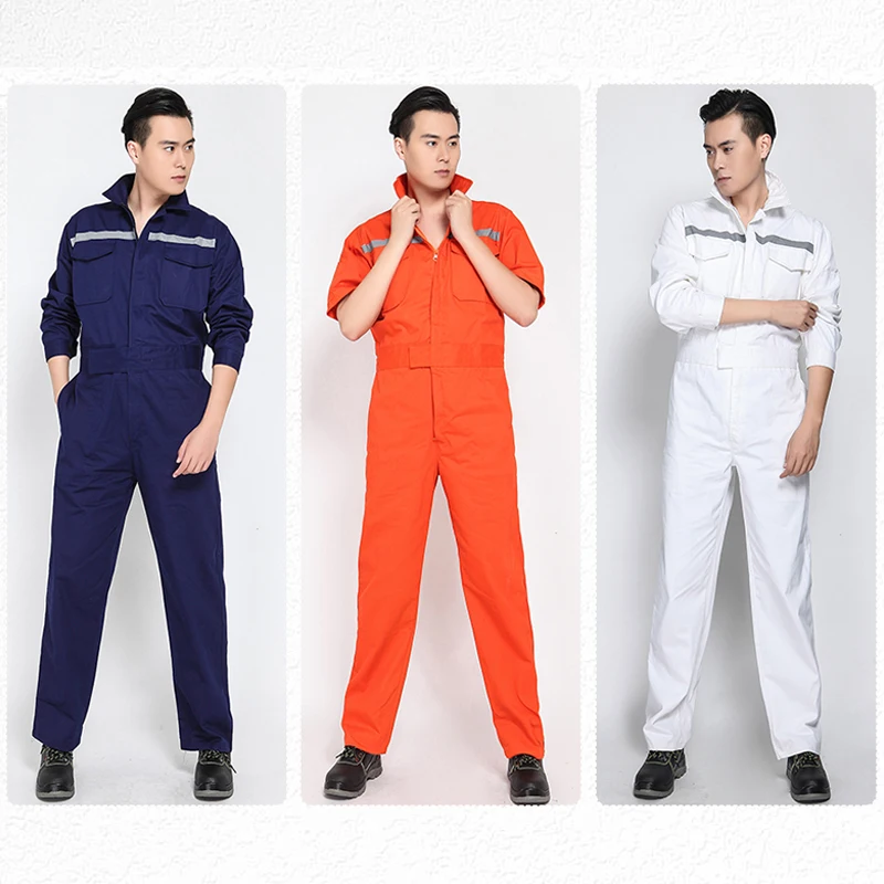 New Work Clothing Sets Men Women Reflective Siamese Spring Autumn Machine Repair Welder Workshop Overalls Working Uniforms L-5XL