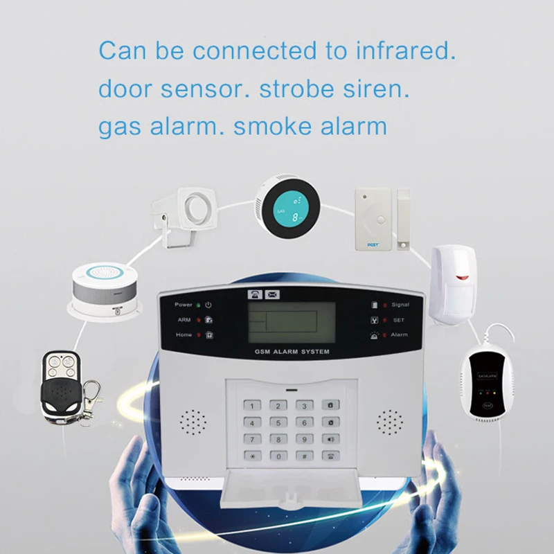 GauTone-alarma de seguridad para el hogar, sistema de alarma antirrobo inalámbrico con Detector de movimiento, Control remoto, 505 GSM