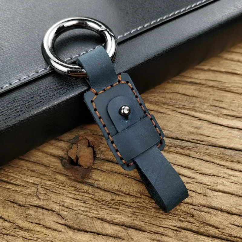 Personality Retro Handmade Cowhide Key Chain First Layer Cowhide Leather Car Key Accessories Keychain Keyring Waistband Gift