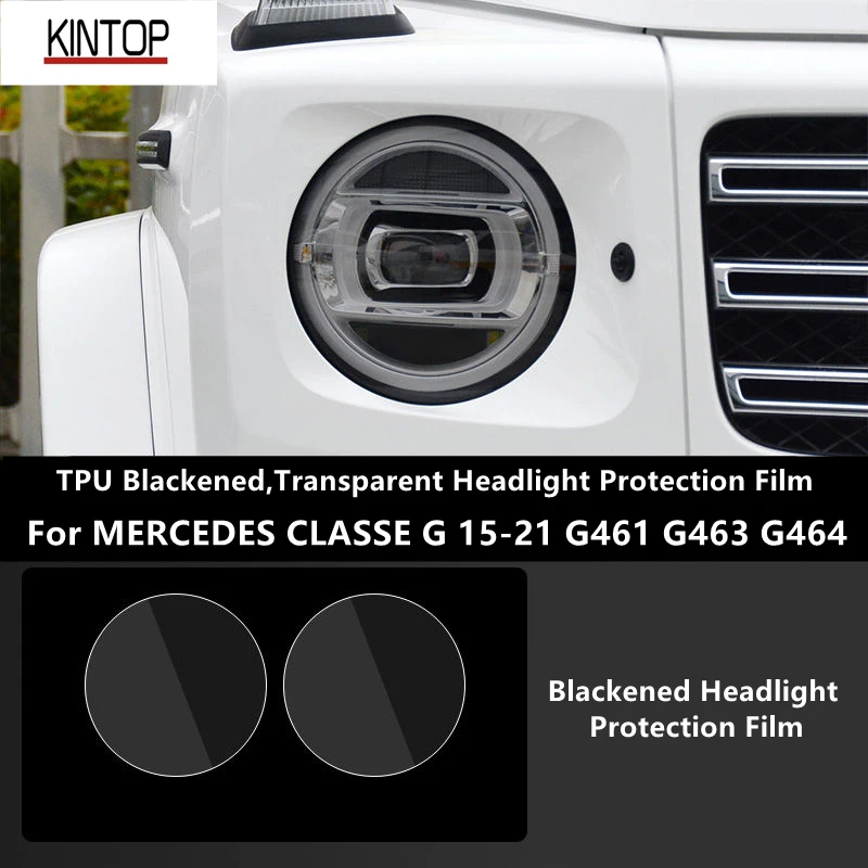 

For MERCEDES CLASSE G 15-21 G461 G463 G464 TPU Blackened,Transparent Headlight Protective Film, Headlight Protection