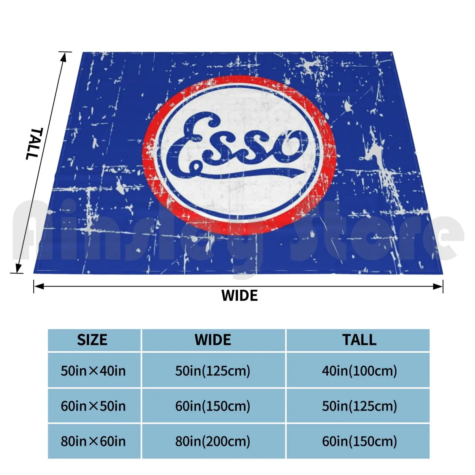 Esso Vintage Scratch Blanket Fashion Custom Texas Tea Motor Oil Texaco Esso Gas Memorabilia American Vintage