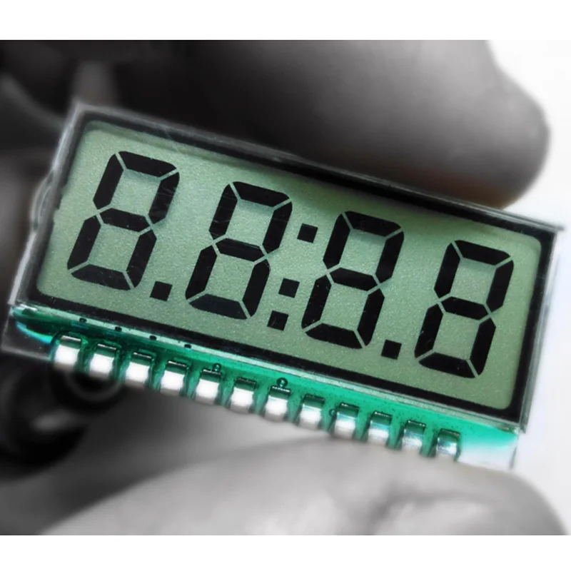 12PIN TN Dodatni 4-cyfrowy segmentowy panel LCD Zegar LCD (białe podświetlenie/bez podświetlenia) 3,3 V