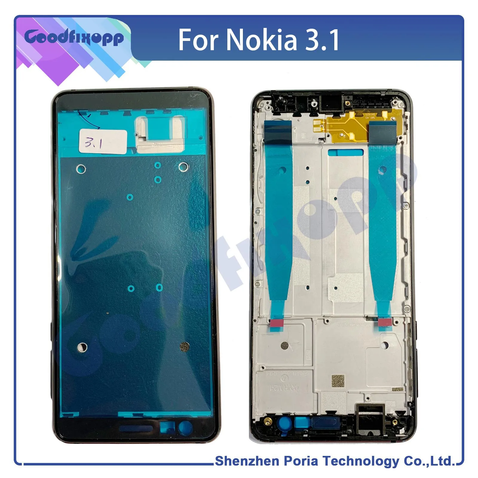 For Nokia 3.1 Media Case Front Frame, Screen Frame , Middle Bezel Of The Frame , LCD screen support front frame