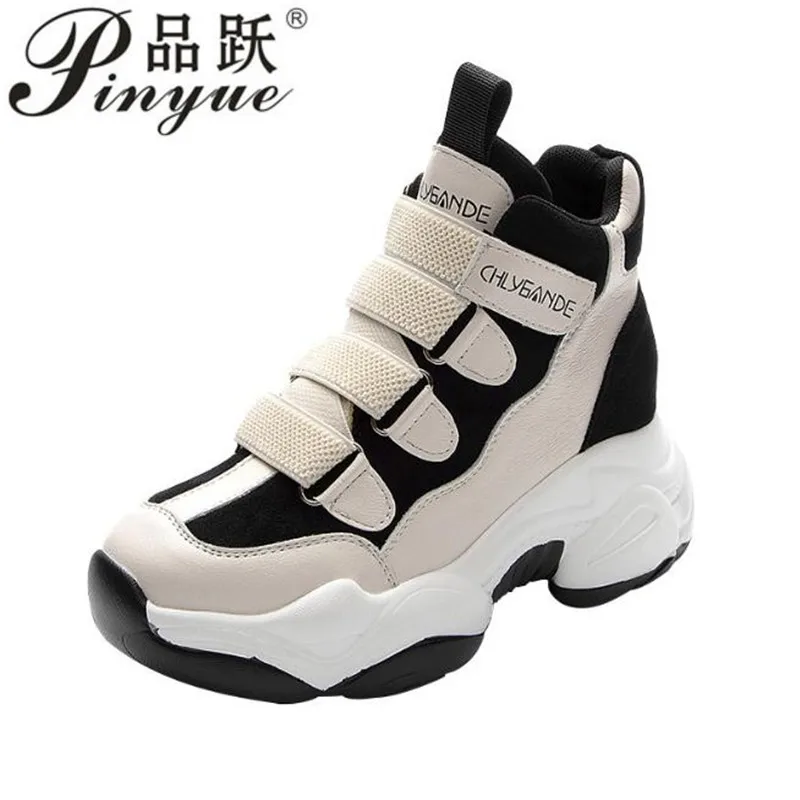 

Platform Wedge Women Ankle Boots 4.5cm Heel Spring Autumn Warm Winter Shoes Booties Hook Loop High Top Sneakers