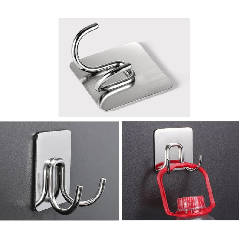 R9CC Durable Towel Double Hooks Door Hanger Coat Robe Clothes Holder for Bedroom Pool