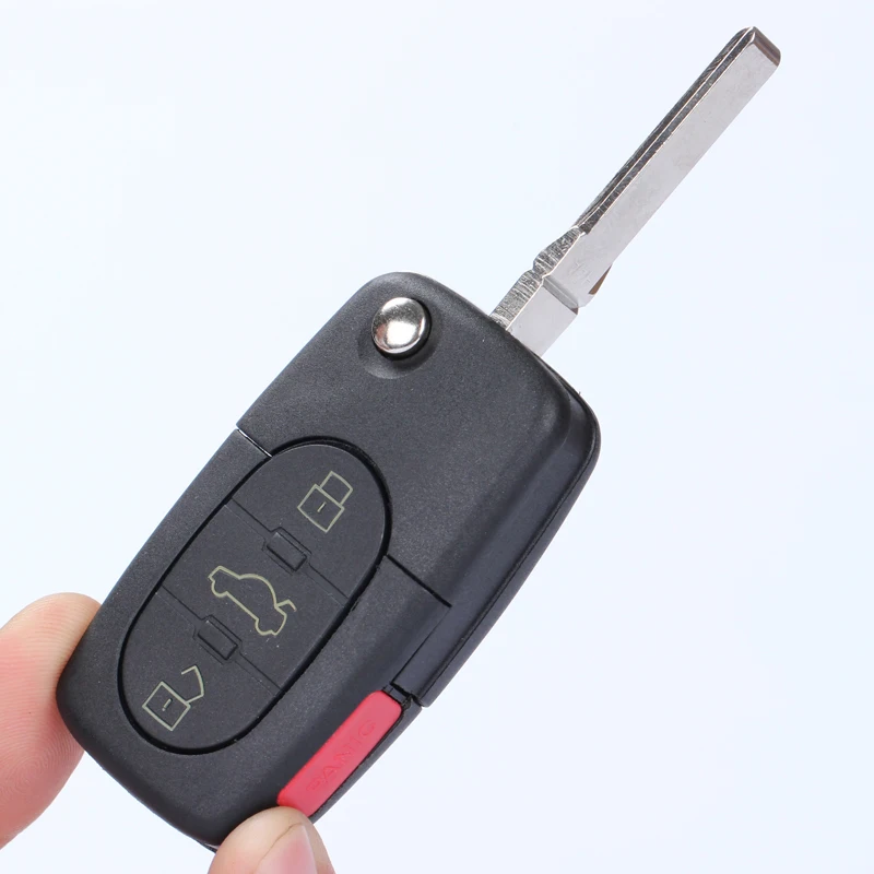 Remote Key Shell 2/3/4 Buttons For Audi TT A2 A3 A4 A6 A8 TT Quattro Blade CR1620/CR2032 Flip Folding Key Holder Car Accessories