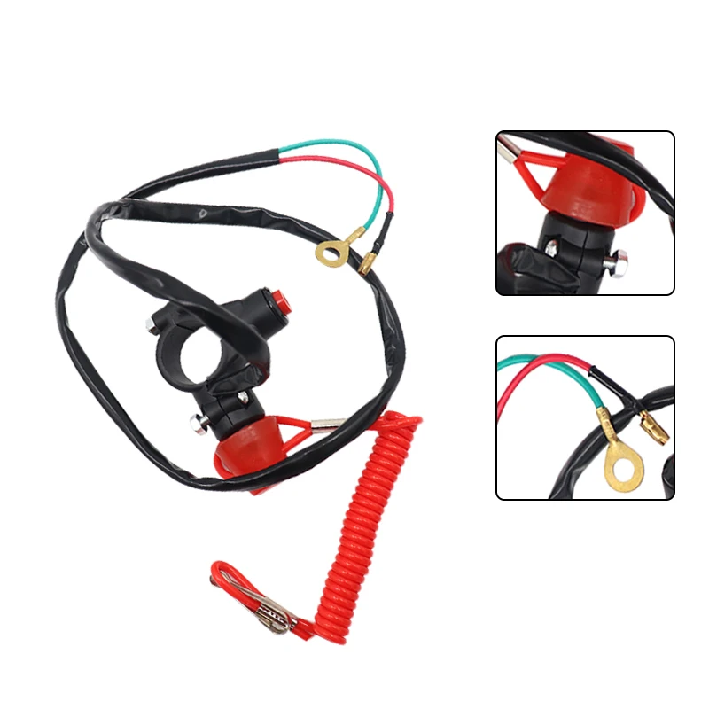 Motorcycle Single Support Flameout Switch Horizon for ATV Beach Bike Outboard Emergency Stop