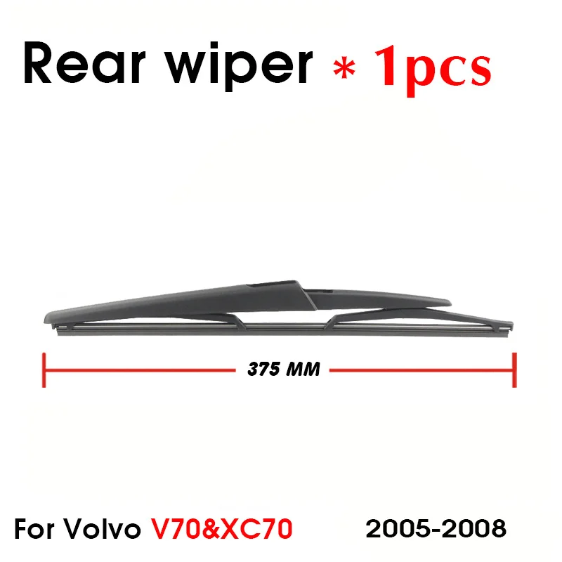 Car Wiper blade Rear Back Window Windscreen Windshield Wipers For Volvo V70&XC70 Hatchback 375mm 2005-2008 Auto Accessories