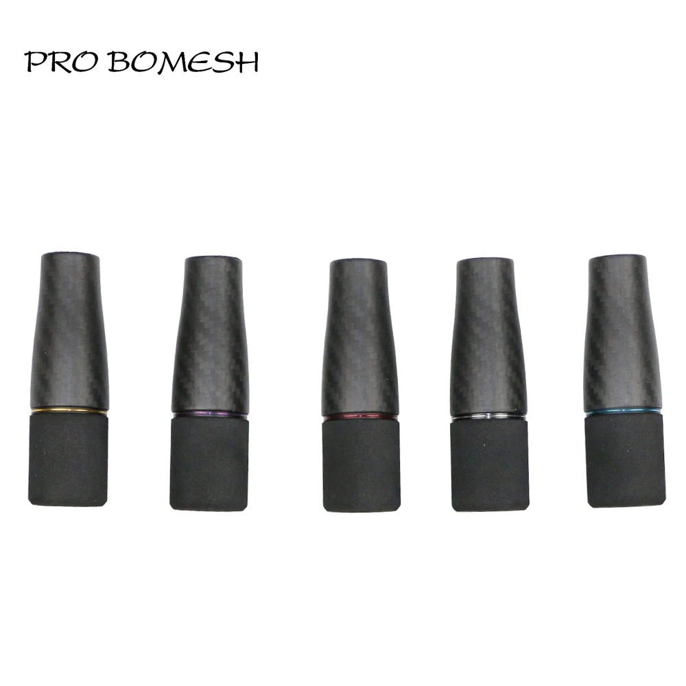 Pro Bomesh 1pcs Carbon Fiber EVA Fighting Butt Cap Butt Plug Decorative Trim DIY Fishing Rod Component Repair Accessory