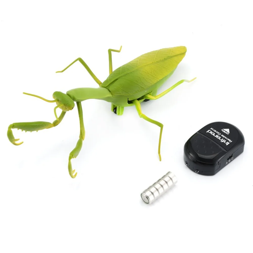 Electric Infrared Remote Control Simulate Mantis Shape Prank Toy Realistic Mini RC Mantis Insect Scary Trick Kids Toys