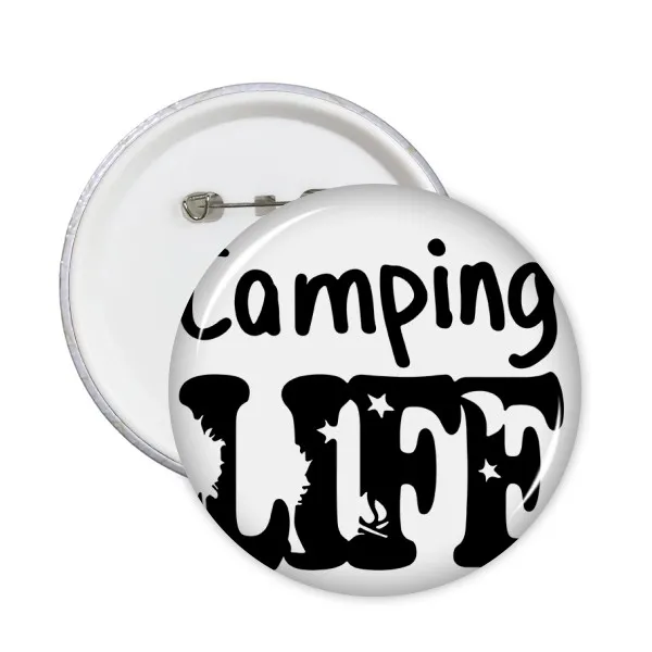 

Camping Life Quote Round Pins Badge Button Clothing Decoration Gift 5pcs