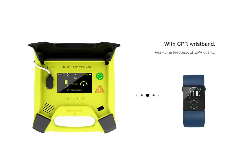 AED Trainer With CPR Feedback Built-in 4 languages with CPR Wristband 4 languages English Chinese Spain French