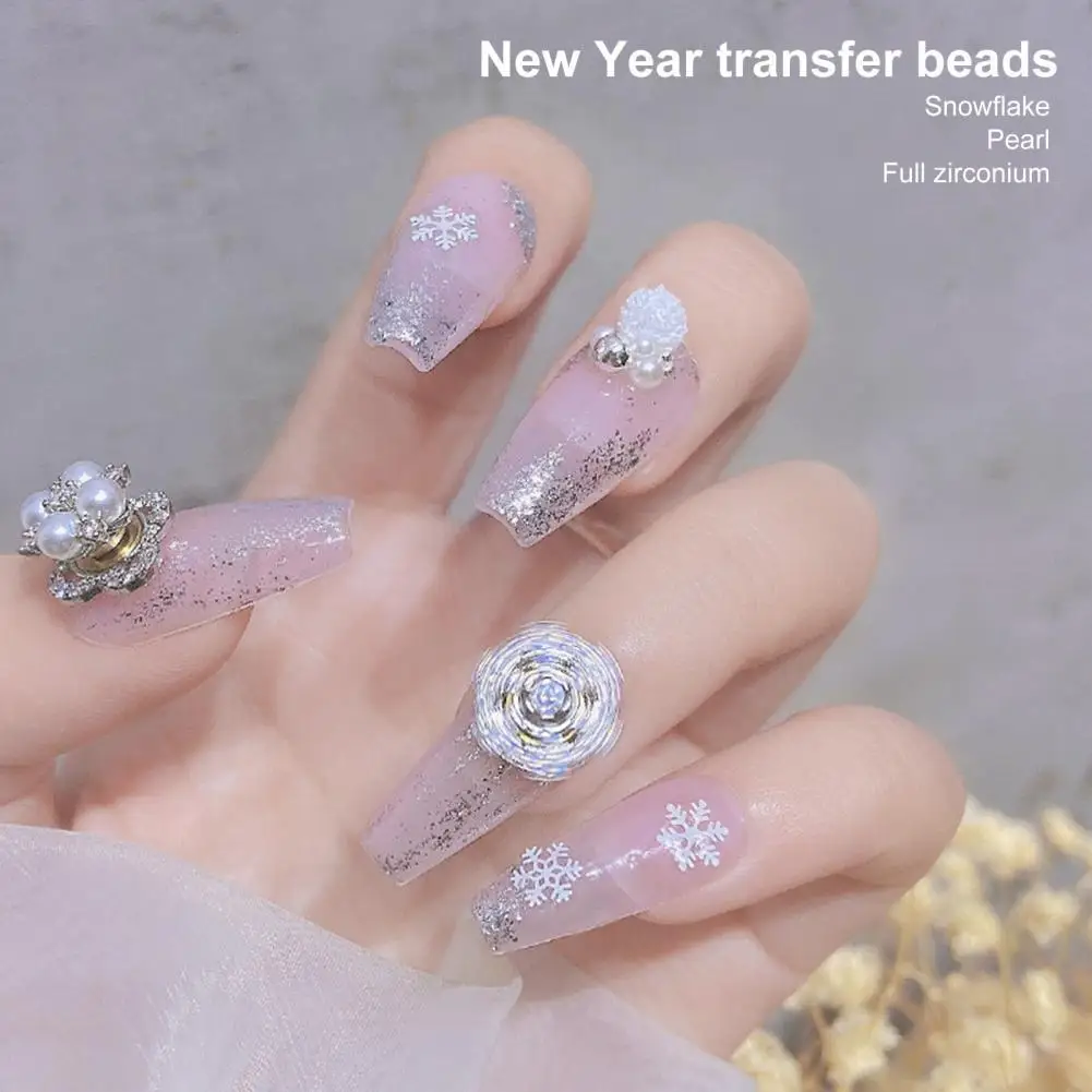 Nail Ornament  Decorative   Nail Decor Snowflake Nail Art Cubic Zirconia