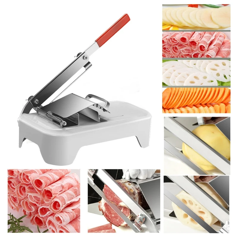 Manual Ribs Meat Slicer Household Stainless Steel Bone Cutting Slicing Machine Chicken Lamb Chops Ribs Herb Pastry Cutt