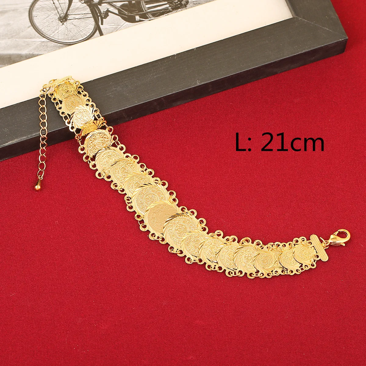 Trendy Bridal Wedding Coin Bracelet Gold Color Arab Middle East Egypt Jewelry