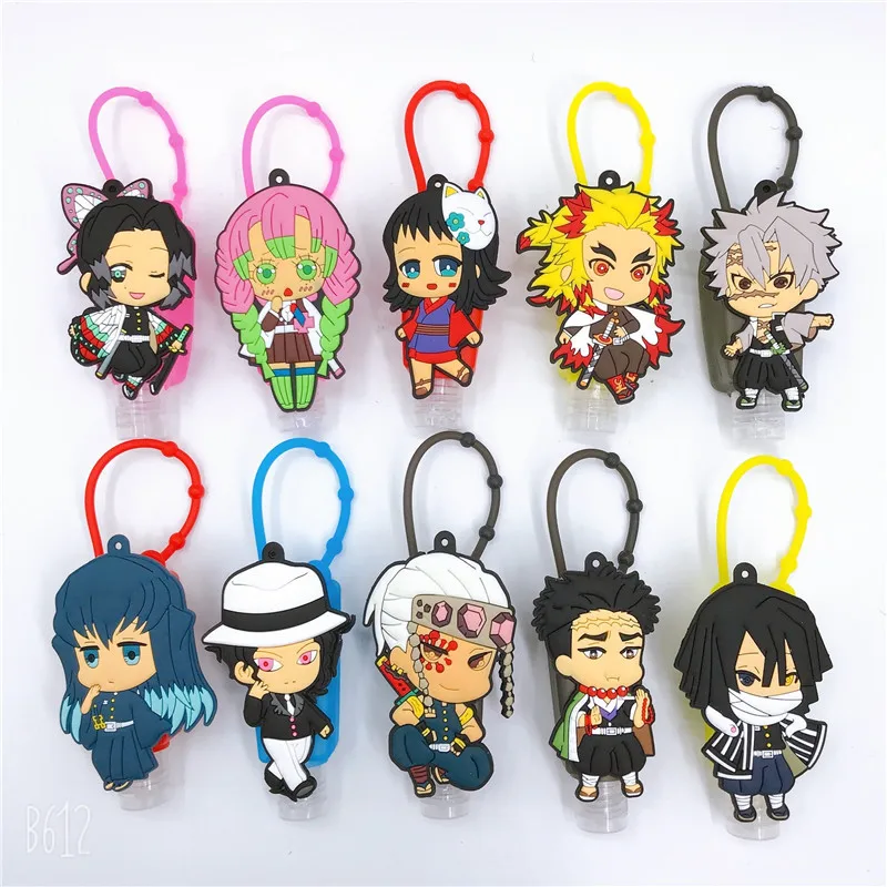30ml Geist Slayer Klinge Anime Hand Sanitizer Flasche Halter Reise Tragbare Flasche Silikon Fall Lagerung Leere Flasche