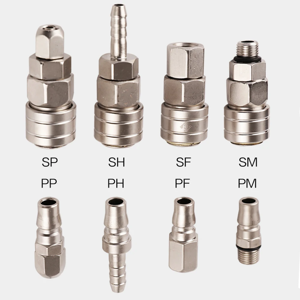 Conector rápido de travamento automático do acoplamento, encaixe pneumático, tipo C, compressor de ar, SP, PP, SM, PM, SH, PH, SF, PF, 10, 20, 30, 40