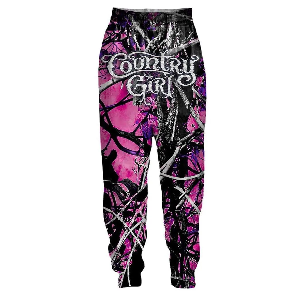 Country Girl Camo 3D All Over Print Sweatpants Harajuku Fashion Unisex Trousers Hip Hop Casual Joggers Pants