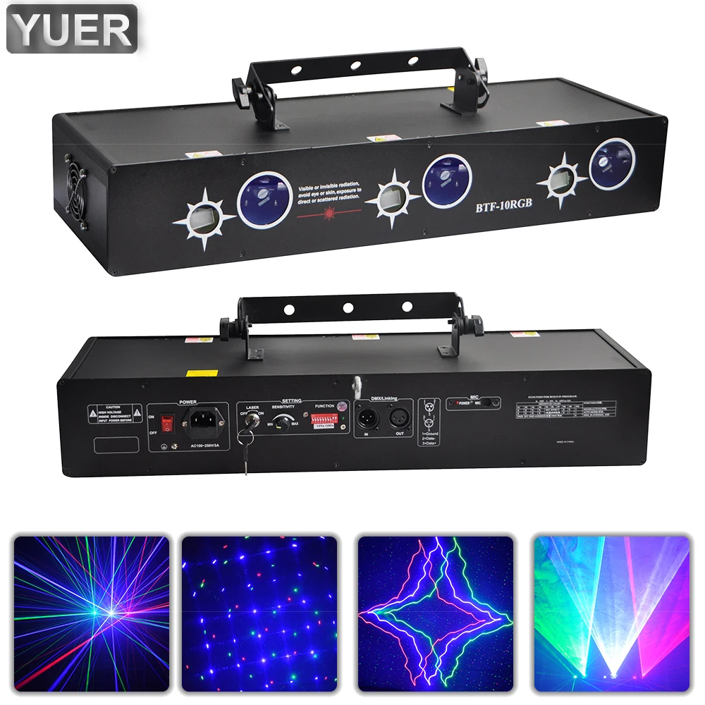 

YUER 6 Head Scanning Spot Gypsophila Starry sky Beam Effect RGB Laser Light Stage Projector DMX DJ Disco Party Bar Dance Floor