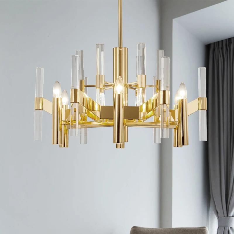 Gold Northern Europe Modern Creative Crystal Pendant Lamp Restaurant Livingroom Decoration Lamp  Luxry Crystal Chandelier