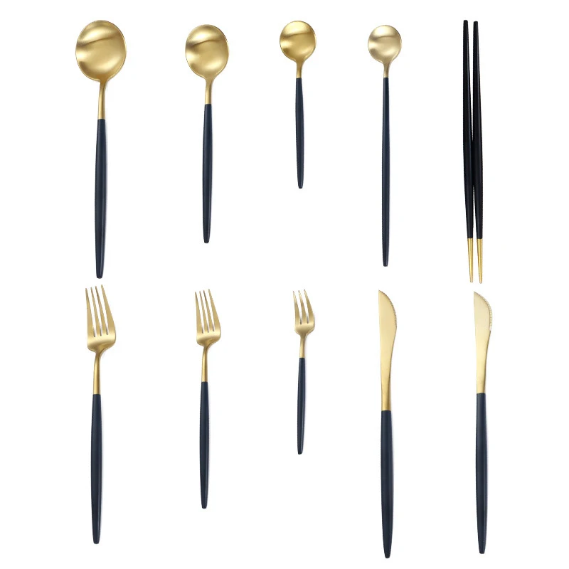 Dinnerware Cutlery Set Tableware Set Gold Cutlery Stainless Steel Spoon Fork Spoon Tableware Kitchen Spoon And Fork Set