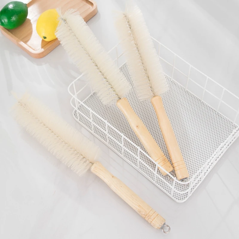 100pcs 34x5.5cm Natural  Wood Bristles Brush cup cleaning Brushes  kitchen brush