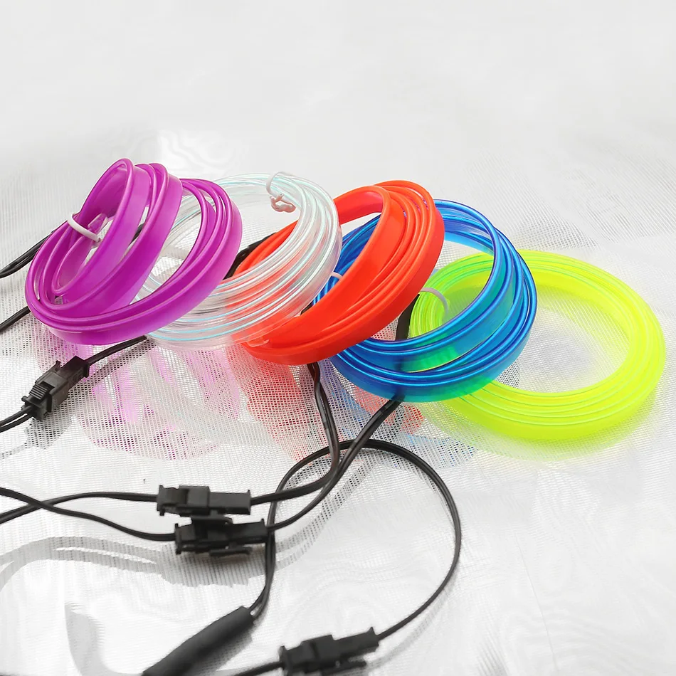 Neon Sign Neon Light El Wire Led Neon Under Car Flexible Soft Tube Lights LED Strip Sign 1M/2M/3M/5M Rope Light RGB Car Decor