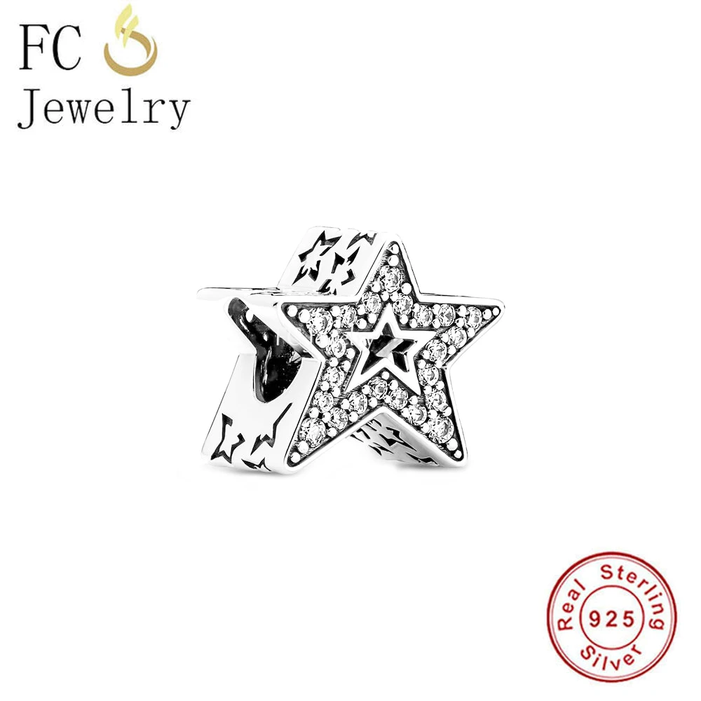 FC Jewelry Fit Original Pan Charms Bracelet Real 925 Sterling Silver Asymmetric Star Beads For Making Dream Wish Berloque