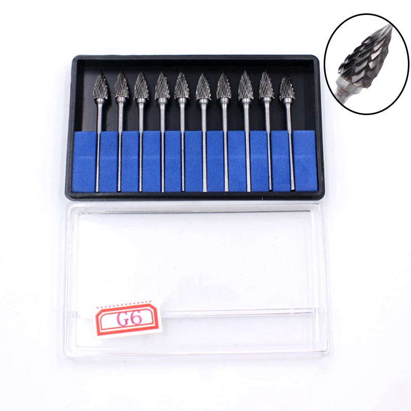 10Pcs/pack Dental Burs Drills Nitrate Tungsten Steel Material 2.35mm & Dental Lab Titanium Nitrate Carbide Burs Dentista Tools