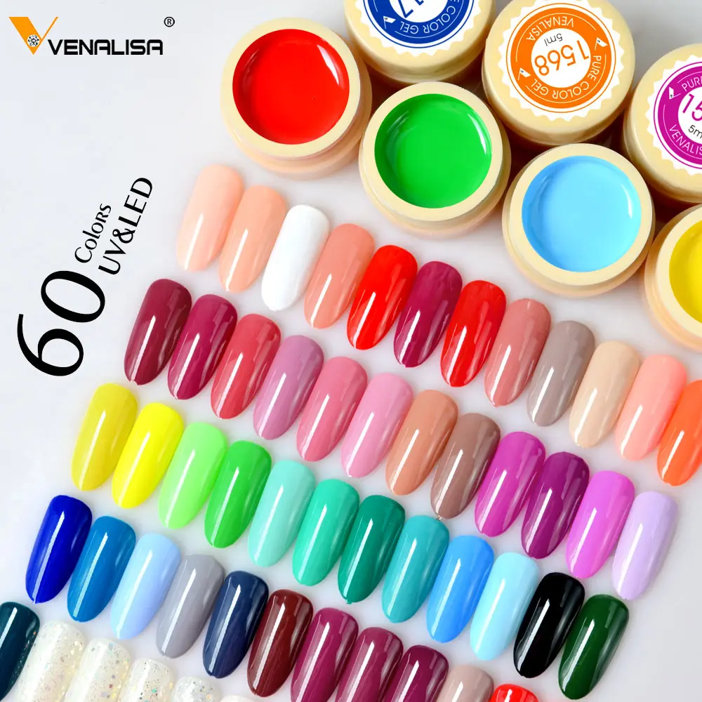 VENALISA Solide Farben Nail art Designs Heißer Verkauf Tränken Off Farbe Gel UV LED Tinte Farbe Malerei Gel Nagellack gel Lack