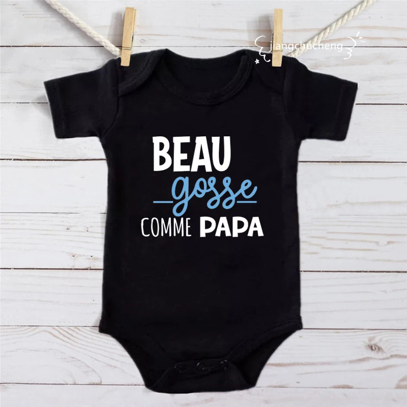 Handsome Like Daddy Newborn Baby Bodysuits Summer Cotton Short Sleeve Infant Baby Boy Rompers Funny Body Baby Jumpsuits Clothes