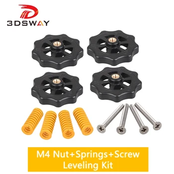 3DSWAY 3D プリンタ部品 M3 M4 ホットベッドナットスプリングネジレベリングキット加熱ベッドプラットフォームレベルスプリングアクセサリー CR-10 エンダー 3 用