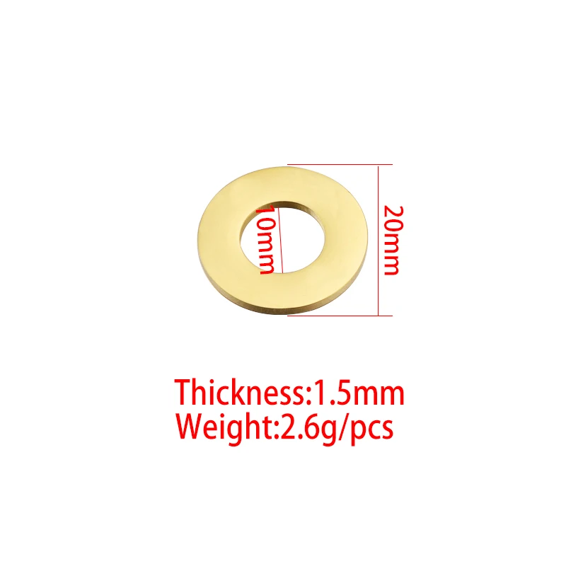 Fnixtar Full Mirror Polishe Stainless Steel 20mm Round Circle Charm Pendant Gold Rose Gold Color DIY Charms 20piece/lot