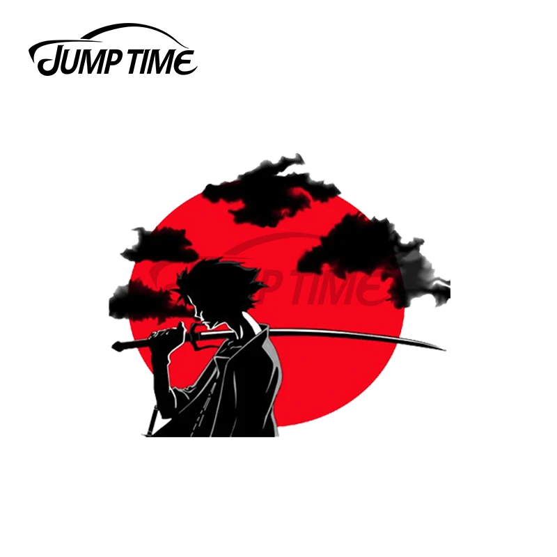 Jump Time 13 x 12cm For Mugen Sunset Samurai Champloo Fine Decal Cartoon Car Stickers Waterproof Occlusion Scratch Decals Decor