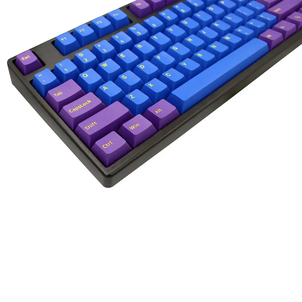 Imagem -04 - Cereja Perfil Duplo Tiro Pbt Teclado Mecânico Azul e Roxo Cor Tema Keycap 108 Chave Filco Ducky Substituir o Keycap