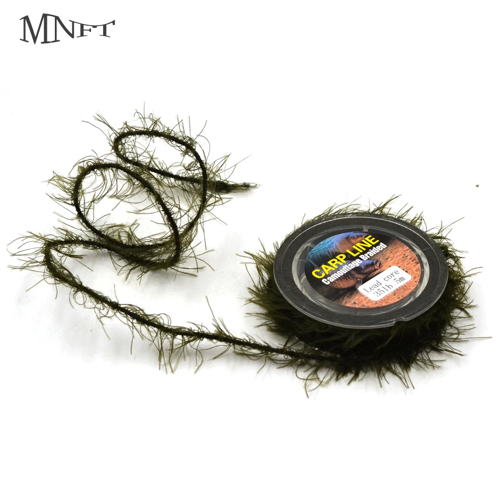 

MNFT 5M Carp Fishing Weed Hook Link Line 25 35 45lb Camouflage Braided Carp Line Leadcore Leader Camo Weed Effect Rigs