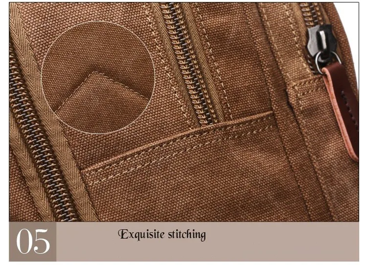 Vintage Canvas Rucksack für Herren, große Kapazität, Reise-Umhängetasche, hochwertige modische Studententasche, Herren-Notebook-Laptop-Rucksack – Detail 31
