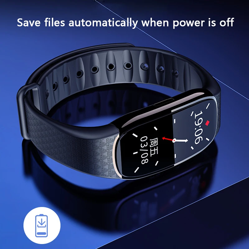 Enregistreur vocal numérique, Bracelet, enregistrement Audio, Dictaphone, montre, réduction du bruit, HiFi, lecteur de musique MP3 Portable