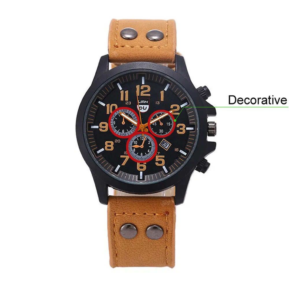 Military Leather Waterproof Date Quartz Analog Men Quartz Wrist Watches 2022 Men Sport Watch Intelligent Electronic Watches