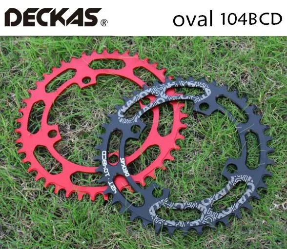 DECKAS Round Oval 104BCD 40/42/44/46/48/50/52T Mountain Bicycle Chainring MTB Bike For Shimano 8-12S Crankset Aluminum Crown