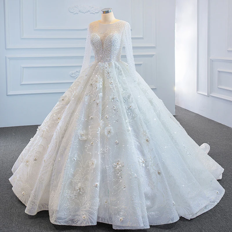 

Jancember Customized White Carpet Celebrity Dresses 2025 V-Neck Long Sleeve Pearl Sequined Beaded Flowers платья знам