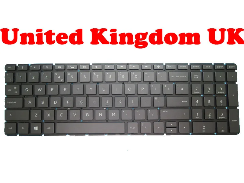 

Laptop Keyboard For HP 15-BS000 2B-BB320C200 United Kingdom UK/Traditional Chinese TW with backlight Without Frame Black