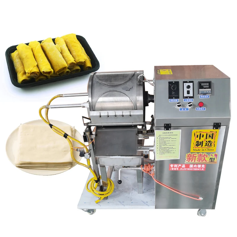 Industrial Automatic Spring Roll Wrapper Sheet Mile Crepe Making Machine Mexican Chicken Roll Spring Roll Pastry Machine