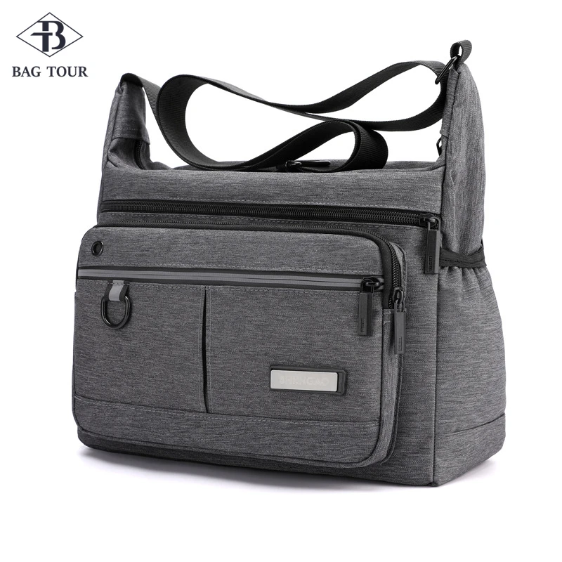 Canvas Shoulder Bags for Men Solid Colors Messenger Bags Strong Fabric Bags Vintage Style Crossbody Bags 2020 Multiple Pockets